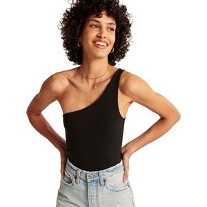 Abercrombie and Fitch Black One Shoulder Bodysuit